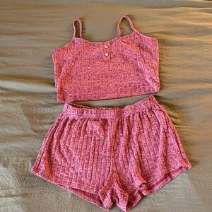 Women's Pink Knit Sleepwear Set